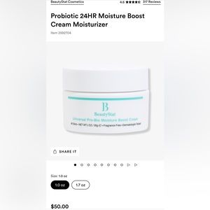 BeautyStat Universal Pro-Bio Moisture Boost Cream 1.0 oz - NIB